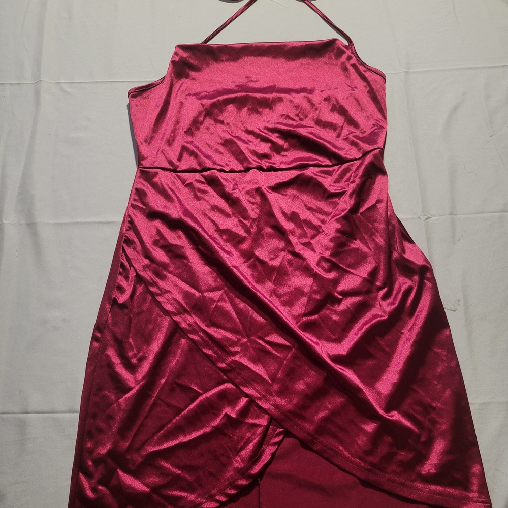 Elegant Pink Satin Dress